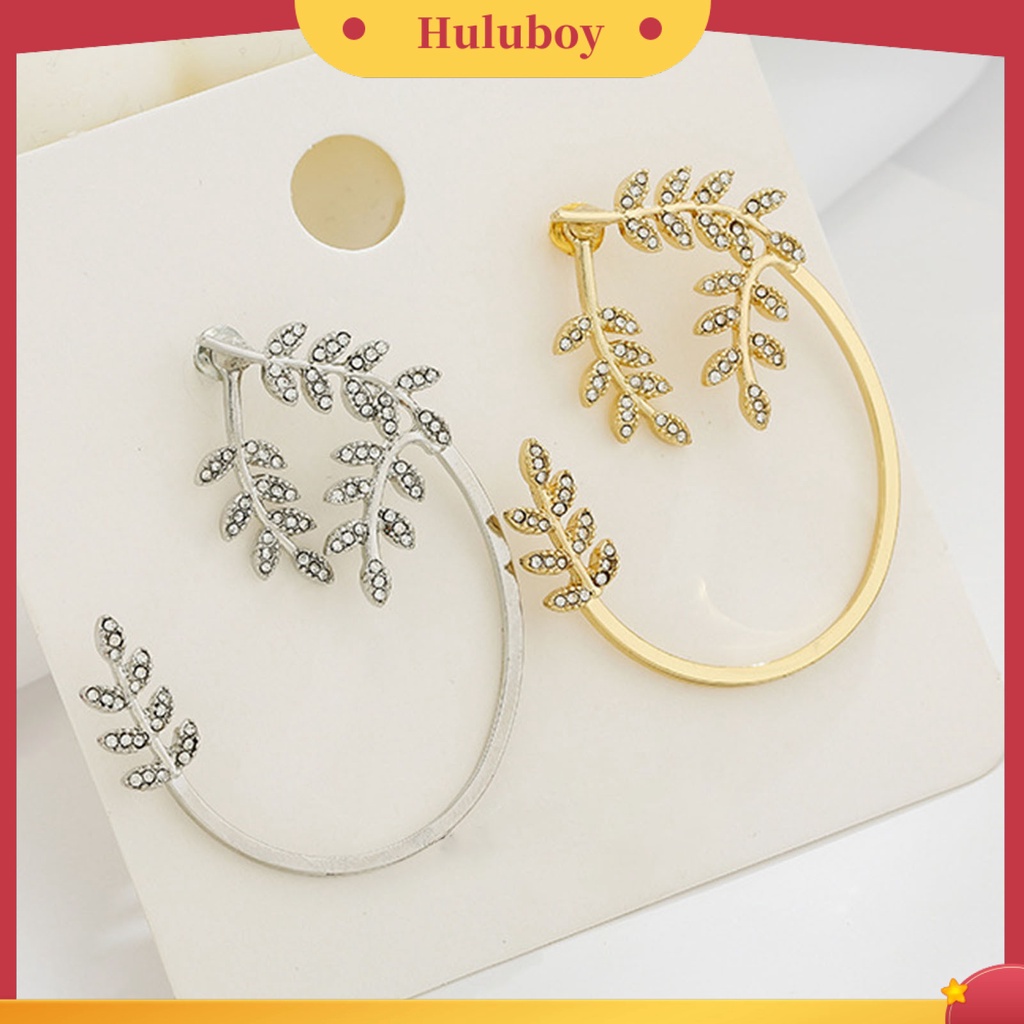Hu Hu Hu Hu Hu Alat Bantu Pasang Kacamata♡ 1pc Anting Klip Tanpa Tindik Bentuk Daun Gaya Vintage Untuk Pesta