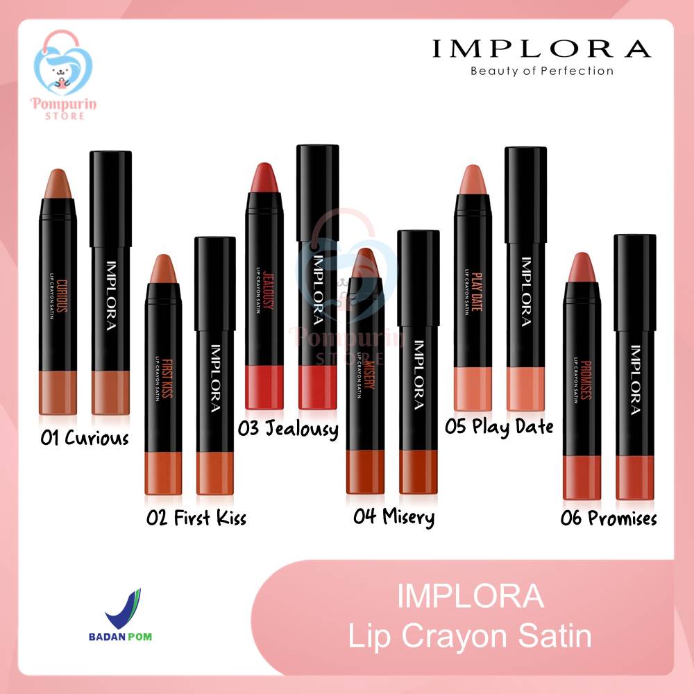 Jual Implora Lip Crayon Satin 3 5gr Lipstick Lipcream Lipcrayon Satin Original Bpom Shopee