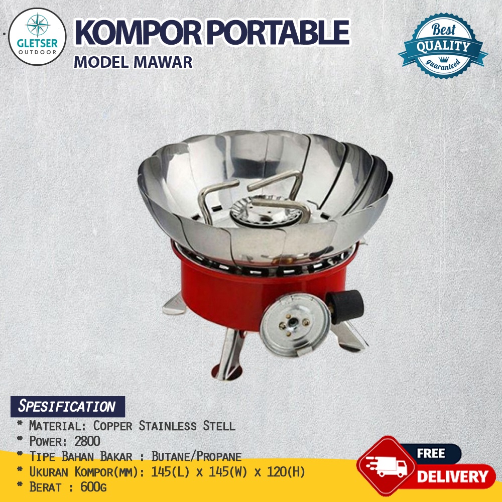 Jual Kompor Camping Portable Model Mawar Kembang Dan Kotak Kemping