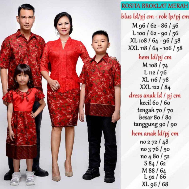 Baju batik cople keluarga set sarimbit couple family modern seragam kebaya terbaru natal anak rosita