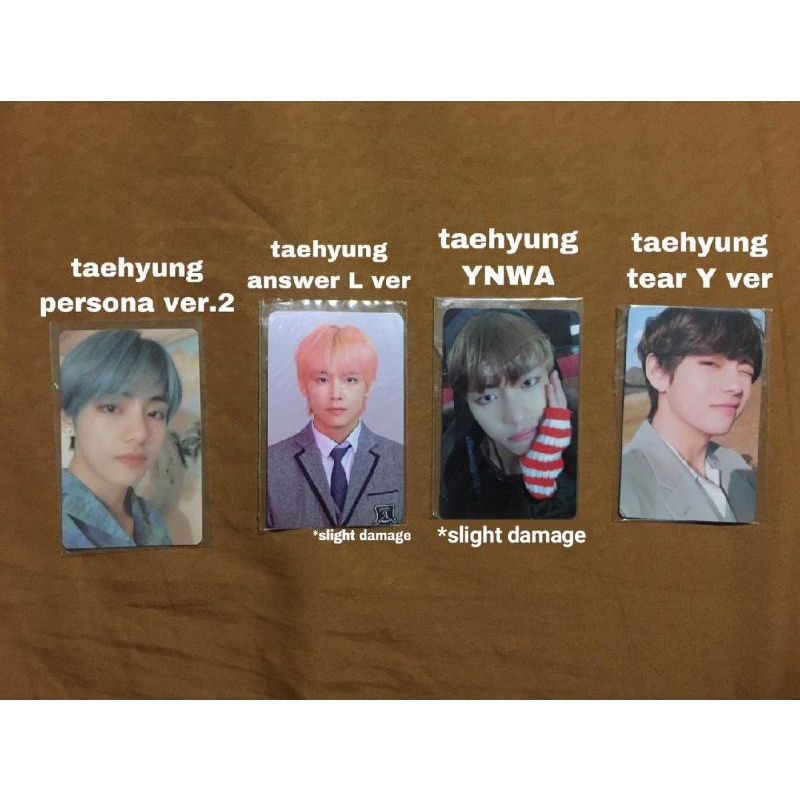 Photocard official taehyung persona, answer l, YNWA, tear y