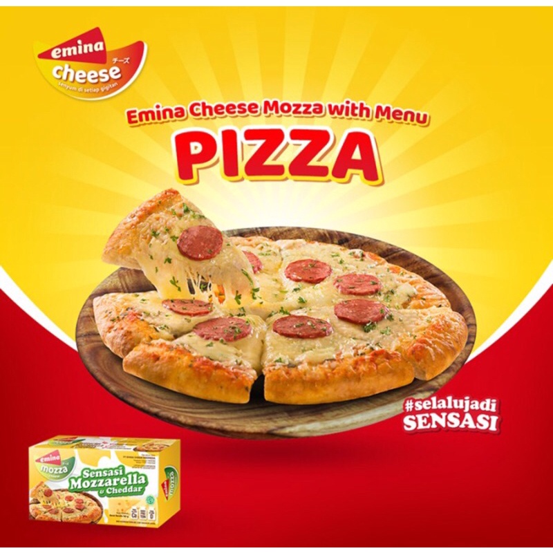 Emina Block Mozza Cheese Cheddar 165gr Keju Mozzarella Batangan
