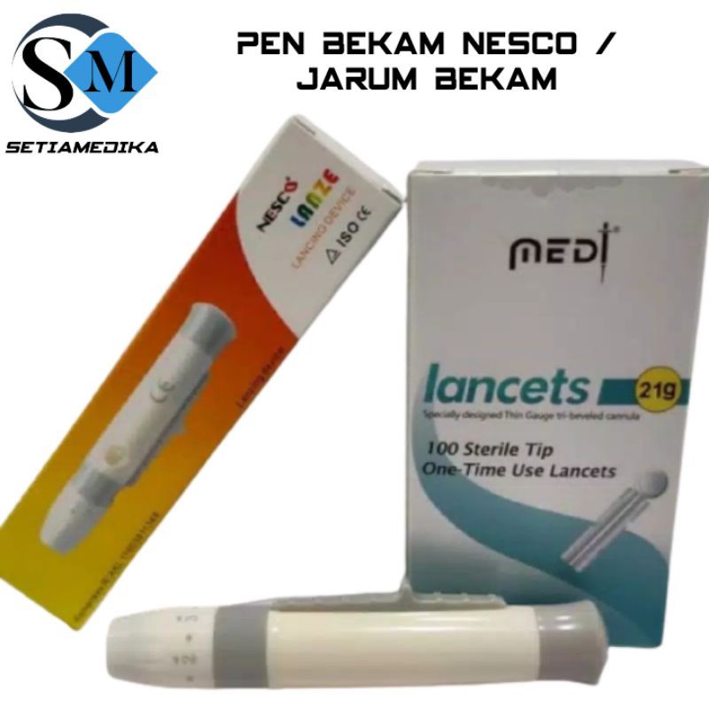 Pen Bekam Nesco+Jarum bekam/lancing device dengan jarum bekam