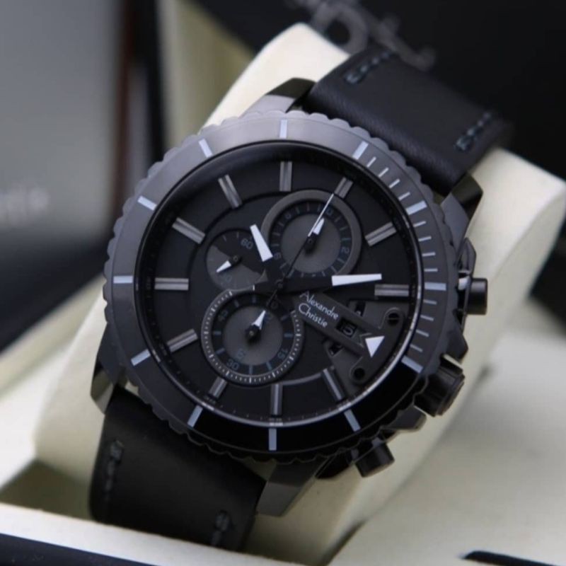 Jam Tangan Pria Alexandre Christie Ac 6527 Mc Full Black Original Fashion Pria