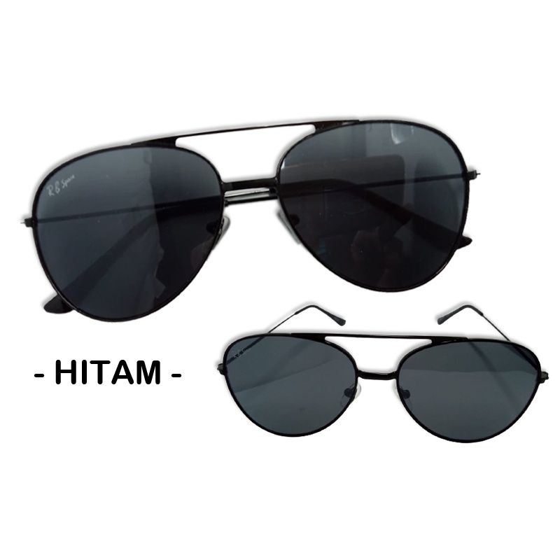 COD kacamata hitam fashion pria wanita model kacamata aviator lensa hitam anti uv sunglasses glass