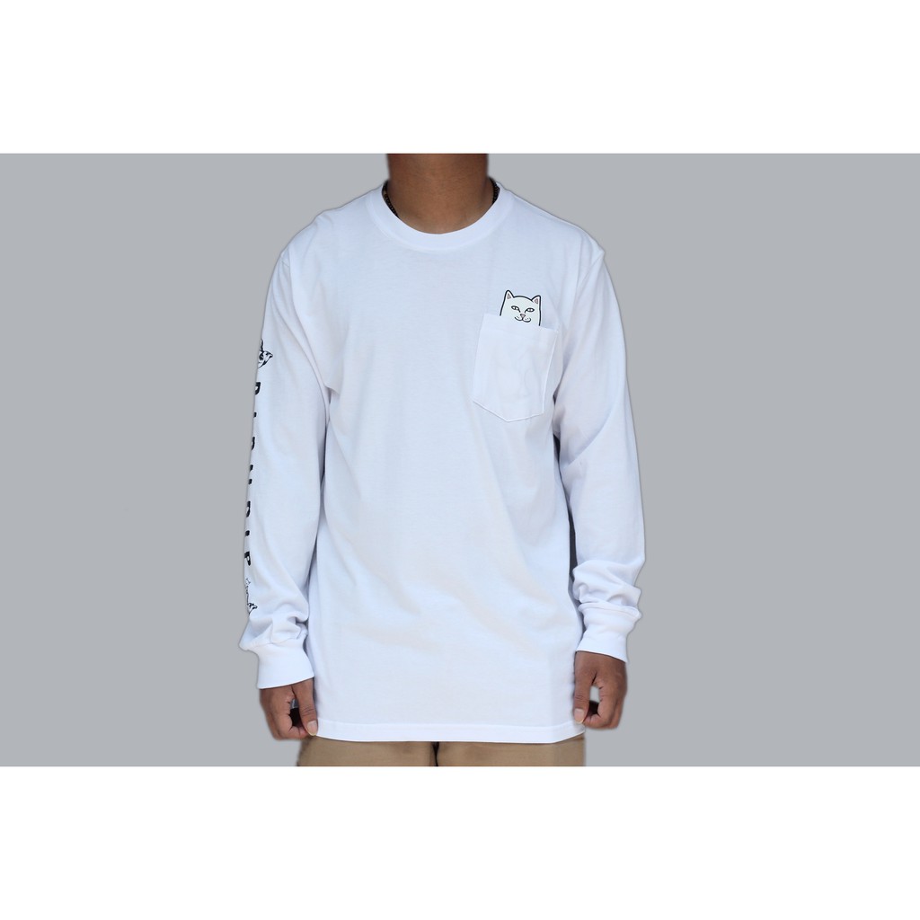 Long Sleeve Ripndip Lord Nermal Pocket Kaos Lengan Panjang Hight Quality