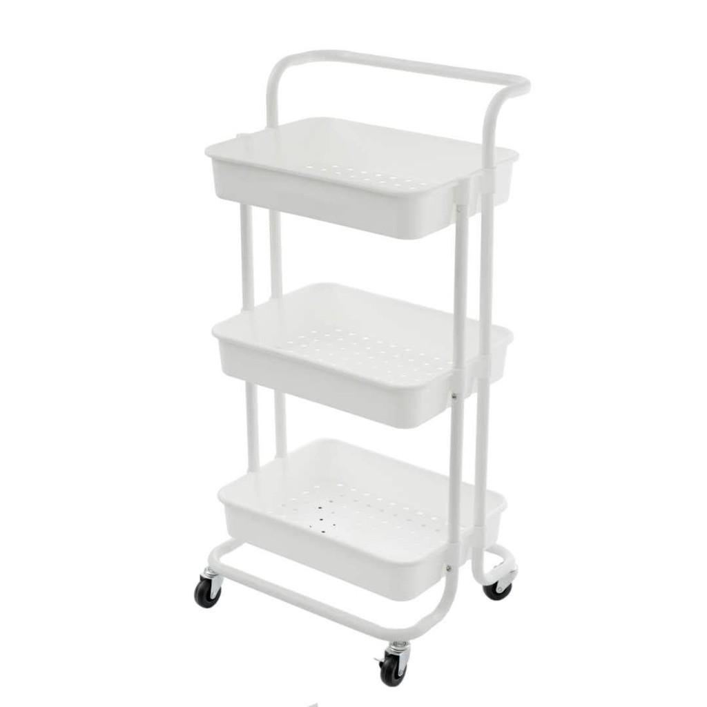 BISA COD , RAK TROLI SALON UTILITY CART ROLLING 3 TIER SERVICE RAK SERBAGUNA/TROLEY SALON ABS PLASTIC TERMURAH UNIK VIRAL - SHENAR