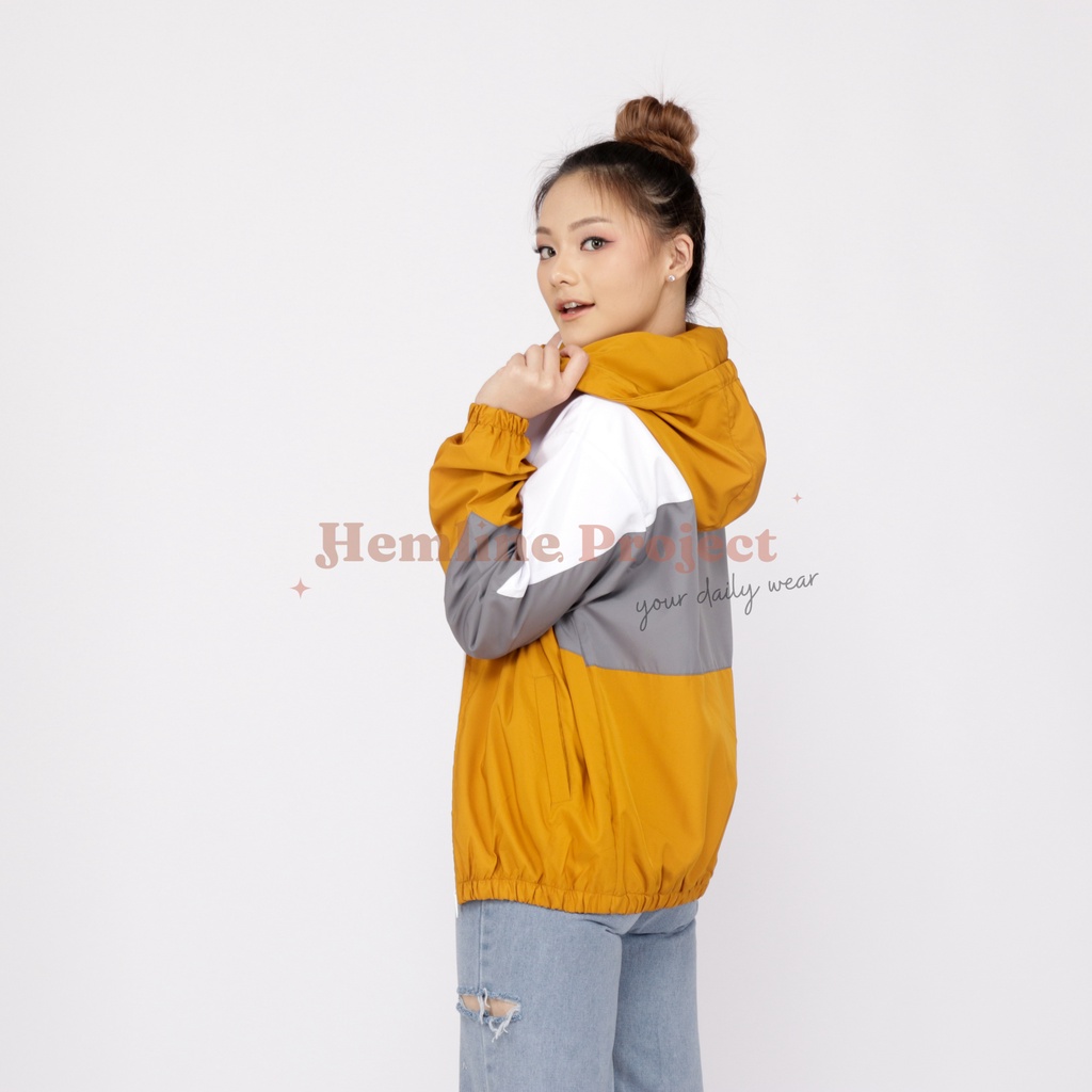 Almas Jaket Mustard - Jaket Parasut Hoodie Wanita