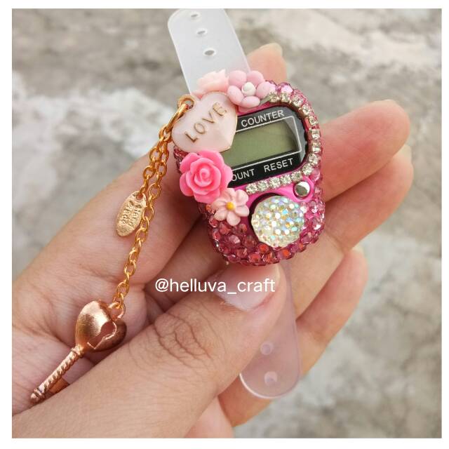 Cincin Tasbih Zikir Digital Swarovski Permata Bling Bunga kado unik muslimah oleh oleh haji souvenir