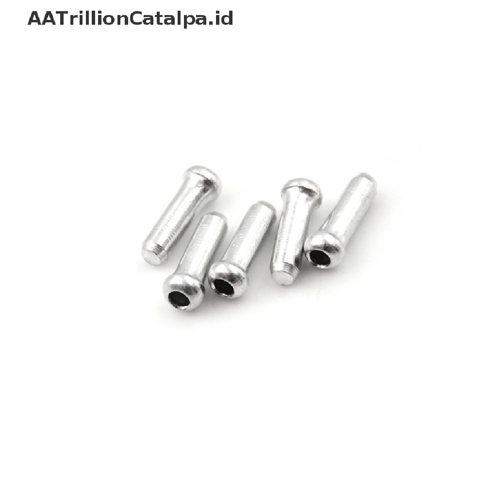 (AATrillionCatalpa) 100pcs Tutup Ujung Kabel Rem Sepeda Bahan Aluminum Warna Silver