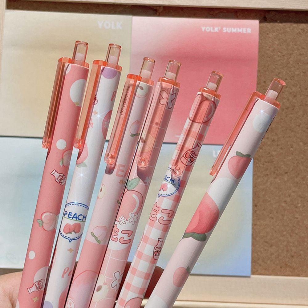 Populer Bolpoin Hadiah Peach Warna-Warni Isi Ulang Alat Kantor Belajar Press Gel Bolpen