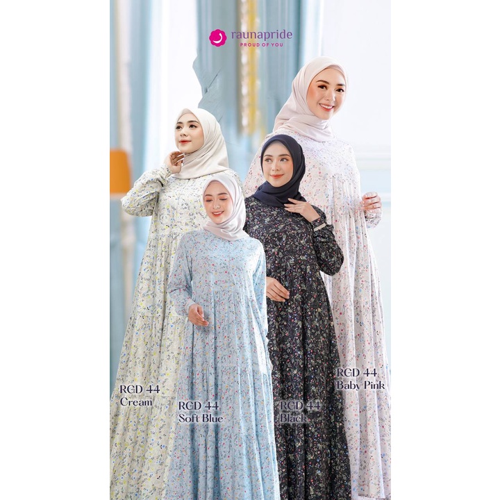 Baju Gamis Wanita Katun Rayon / Rauna GD- 44 / Fashion Muslim