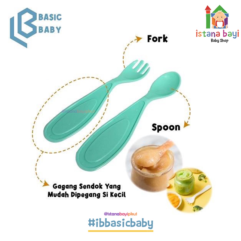 Basic Baby Feeding Spoon + Fork | Sendok Makan Bayi