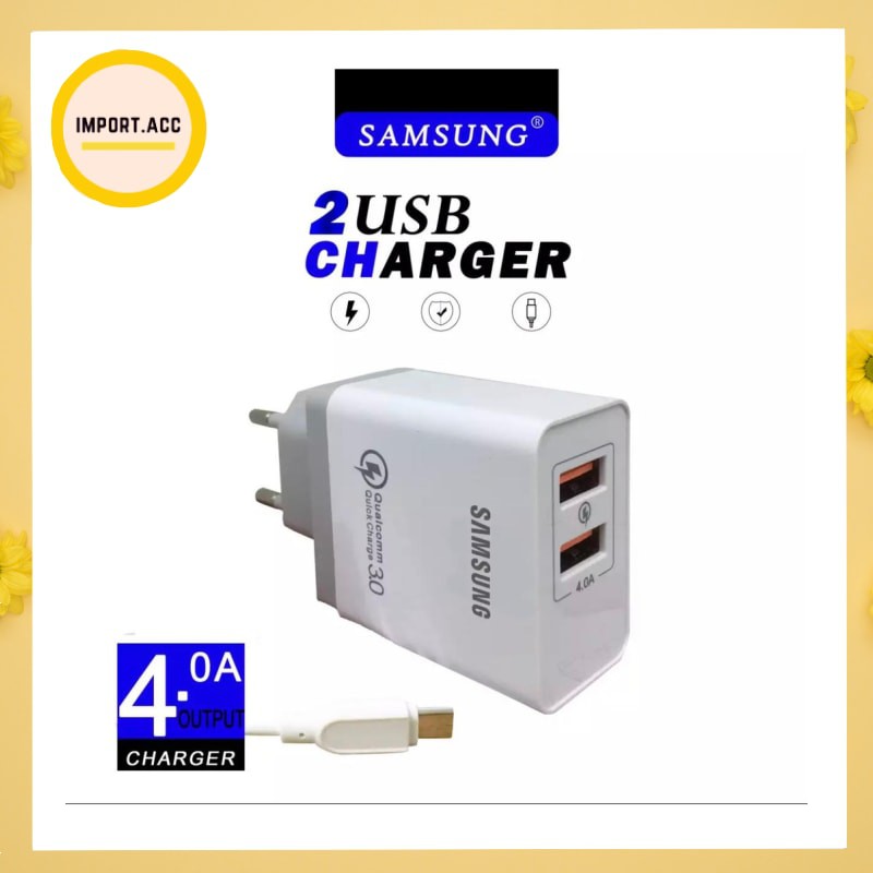 Charger 4A Samsung, Xiaomi, Oppo, Vivo 2 usb  4.0A Charger Casan Oppo [IMPORT]