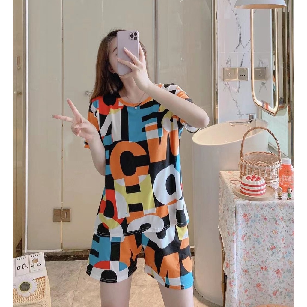 PIYAMA BAJU TIDUR WANITA CP PP IMPORT SANTAI BAHAN KAOS SPANDEKS-7