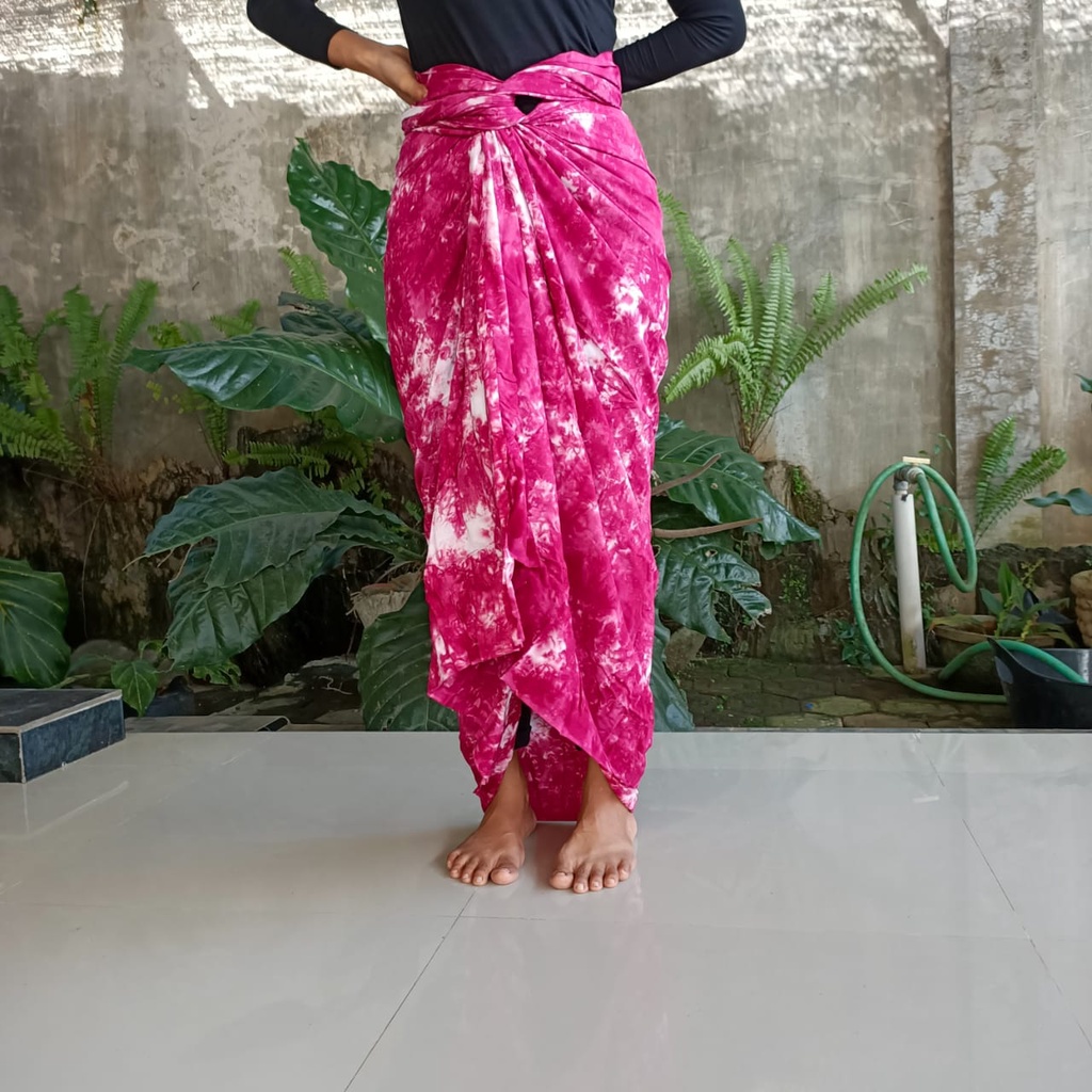 Kain pantai bali murah warna pink / sarung pantai bahan rayon