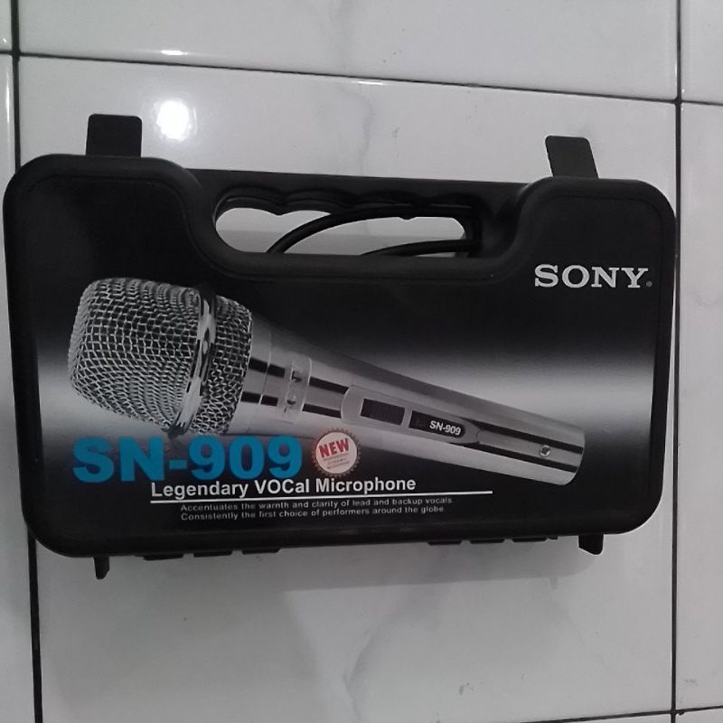 microphone Sony SN 909 mic kabel dynamic with box/koper penyimpanan