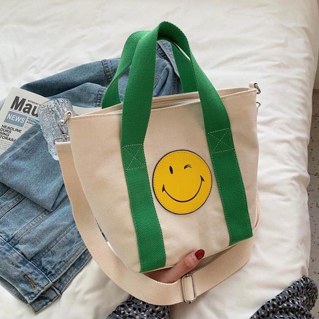 Tas Smiley Canvas/kanvas Tote Bag Import