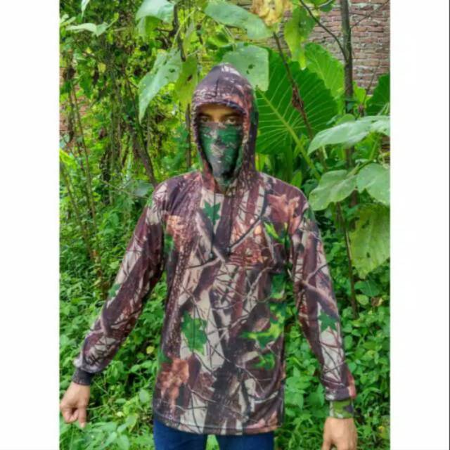 Baju Camo Camoflase Hunting Berburu Hoodie Lengan Panjang Murah