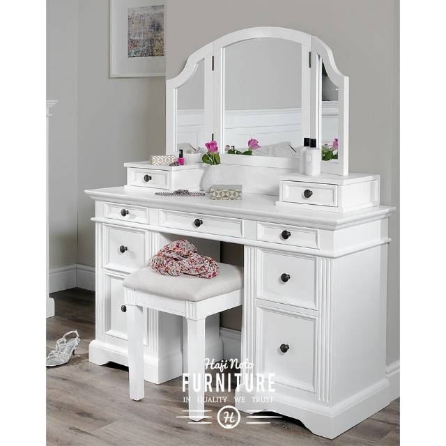 Set Meja Rias Shabby Chic Meja Rias Minimalis Meja Vanity Vanity Mirror Shopee Indonesia