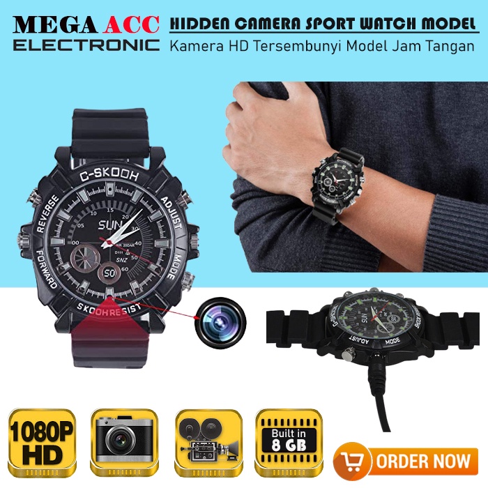 Spy Camera Wristwatch Waterproof 8Gb Full HD With Infrared - Kamera Tersembunyi Model Jam Tangan