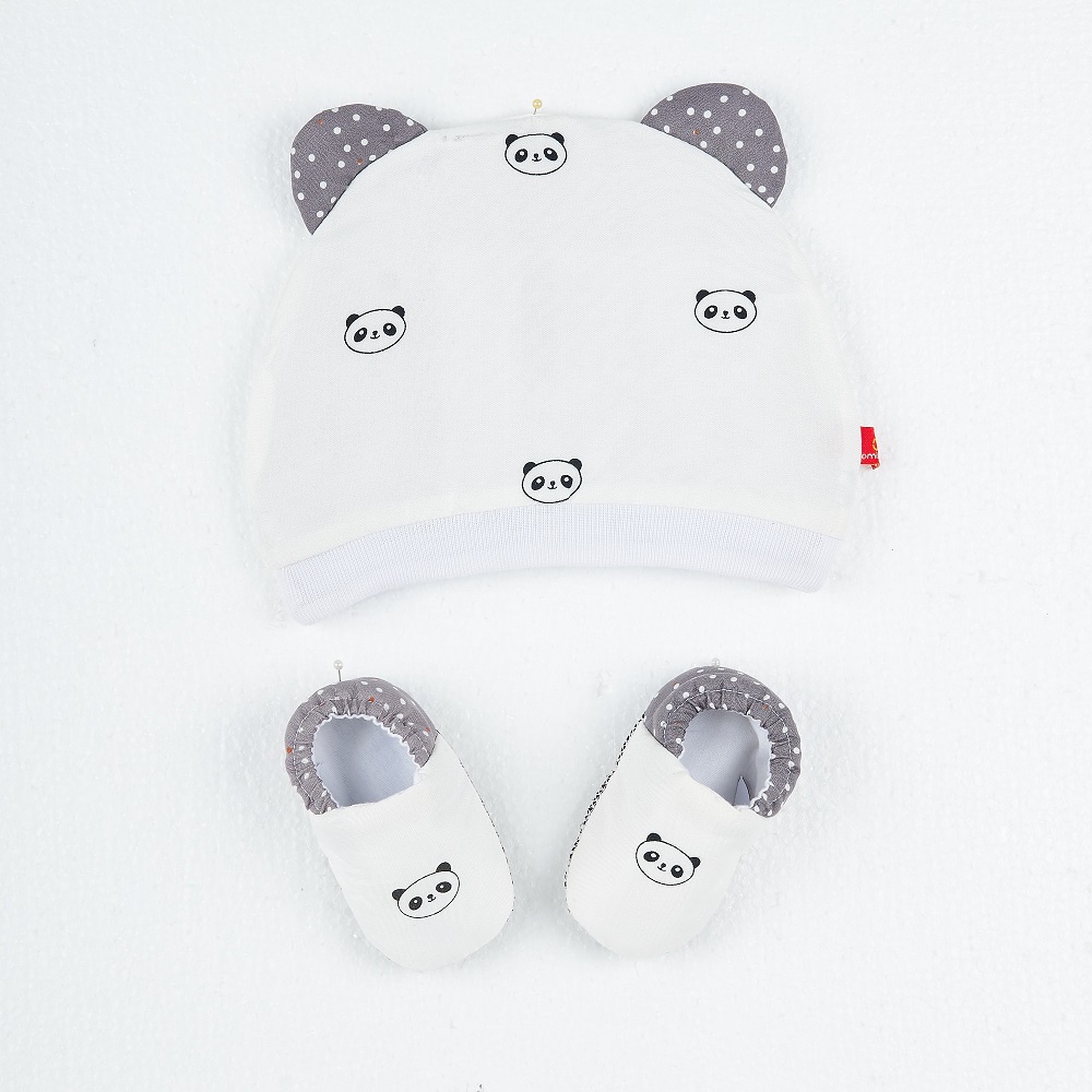 ♥BabyYank♥ TOPI SET SEPATU BAYI OMILAND OTB0720 MOTIF PANDA