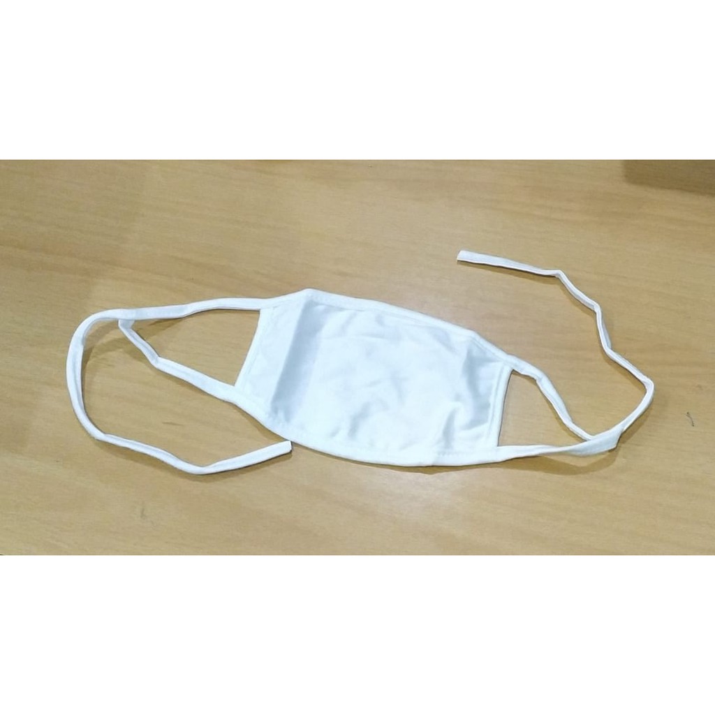 MASKER KAIN PUTIH POLOS/MASKER HIJAB/MASKER KATUN