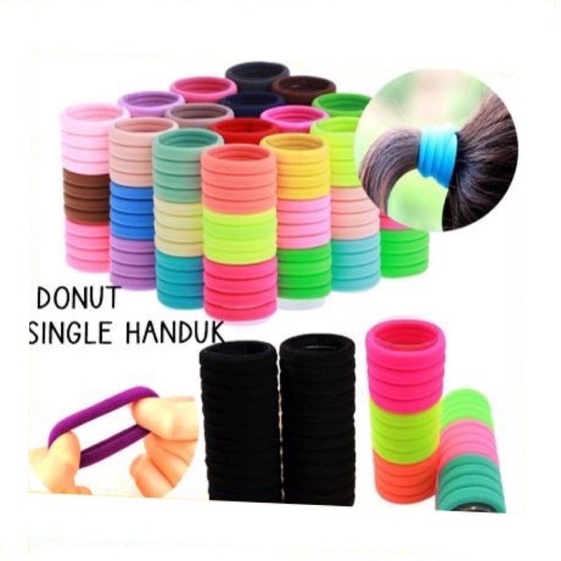 Ikat Rambut Import - Karet Donut Single Handuk besar