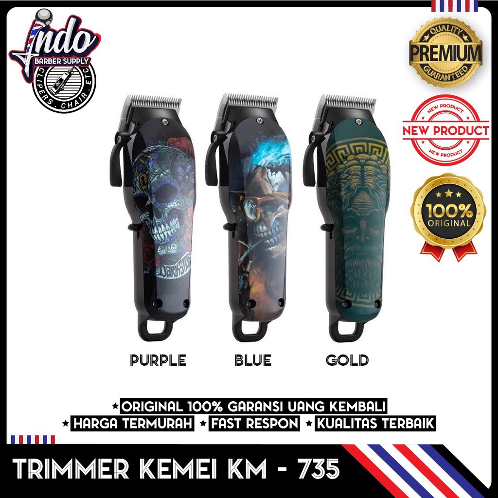 Alat Cukur Rambut Kemei 735 Hair Clipper Cordless KM 735 SKULL / ALAT CUKUR TENGKORAK