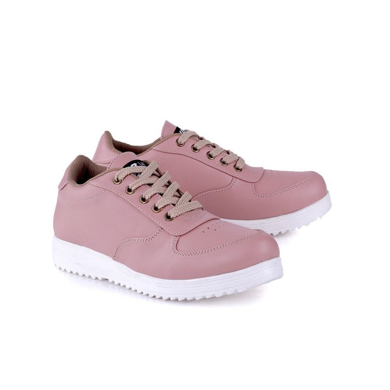 ORIGINAL Sepatu Casual Sneakers Wanita Dewasa Putih Pink Terbaru Premium Material | Sepatu Sport Cantik Kekinian | Sepatu Olahraga Cewe | Sepatu Distro | Sepatu Style Korea Japan Simple Elegan