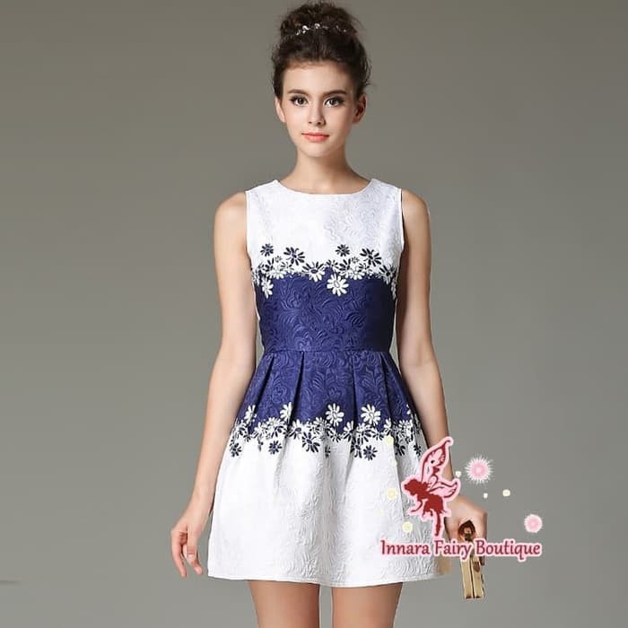 Cocktail Party Dress Blue - Mini Dress