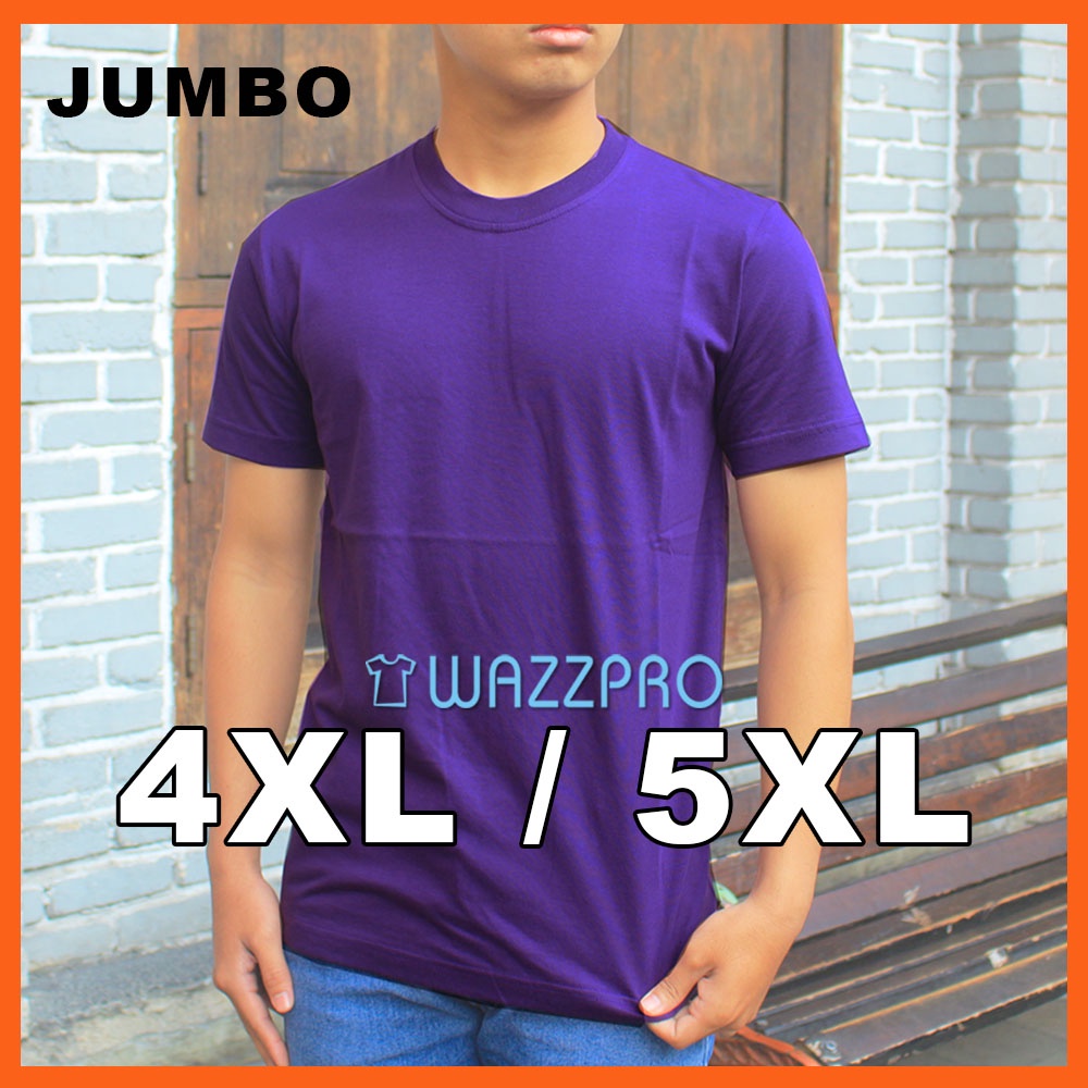 Kaos Pria Wanita Jumbo XXXXL XXXXXL Katun Adem Pendek Ungu Tua
