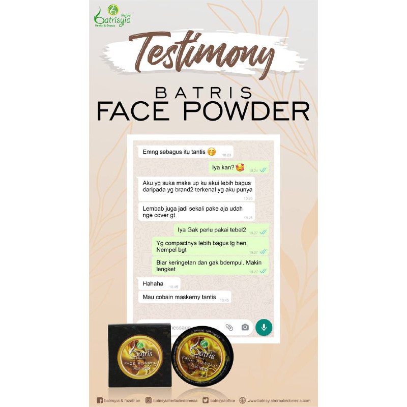 Face Powder Batrisyia Herbal / Bedak Tabur Premium dengan VCO