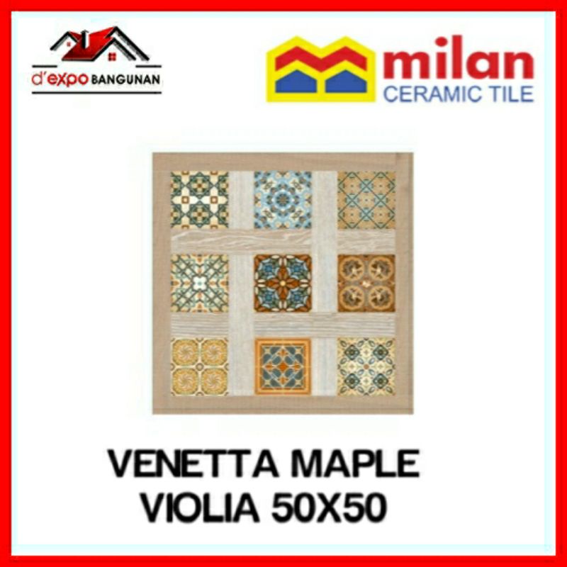 KERAMIK LANTAI MILAN VENETTA MAPLE VIOLIA 50X50 KWP