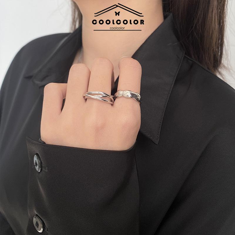 Murah❤️1 Pcs Cincin Retro Korea Terbuka Fashion  Finger Ring Pembukaan Yang Dapat Disesuaikan Wanita Pria Perhiasan Aksesoris Ready Stock