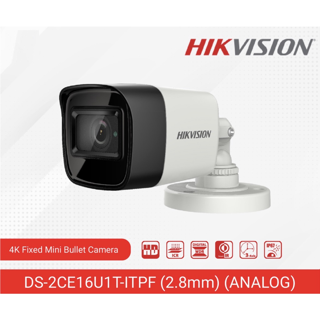 Kamera CCTV Hikvision 8MP 4K Outdoor 2CE16U1T-ITPF