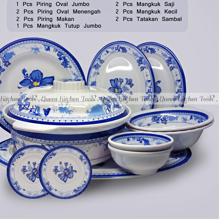 Barang Pilihan.. 1 Set Peralatan Makan Melamin Korea | Original | Dilengkapi Mangkuk dan Piring