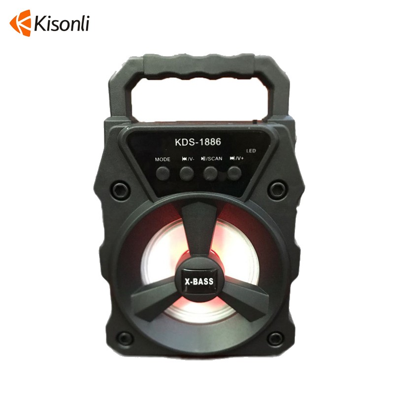 

Kisonli Speaker Bluetooth Mini KDS-1886 Tenteng Portable Support Radio FM, TF-Card,USB,BT