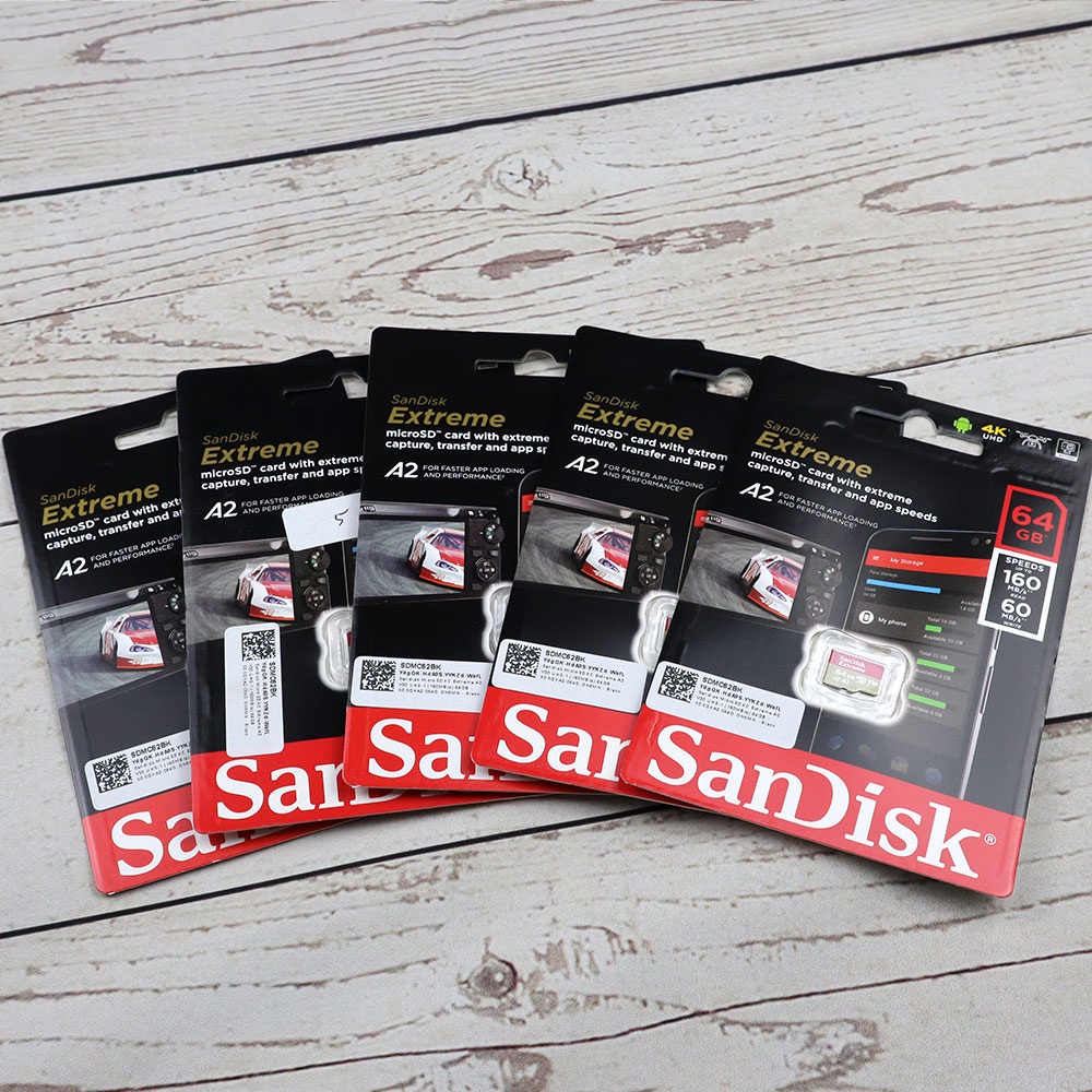 Sandisk MicroSDXC Extreme A2 V30 UHS-1 (160MB/s) 64GB - SDSQXA2-064G-GN6MN