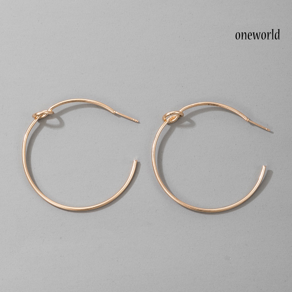 OW# Simple Earrings Hoop Geometry Big Circle Oversized Metal Hoop Earrings for Daily Wear