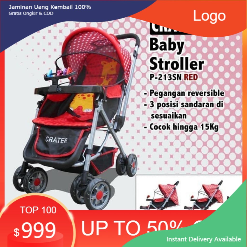 Baby Stroller Crater P-213SN Kereta Dorong Bayi (Khusus JNE Trucking)