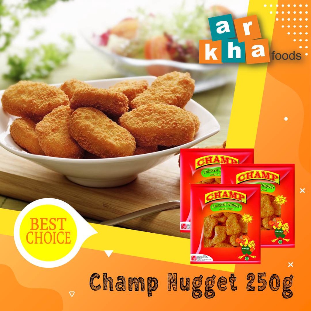 

NUGGET CHAMP 1KG CHAMP CHIKEN NUGGET NAGET AYAM FROZEN FOOD