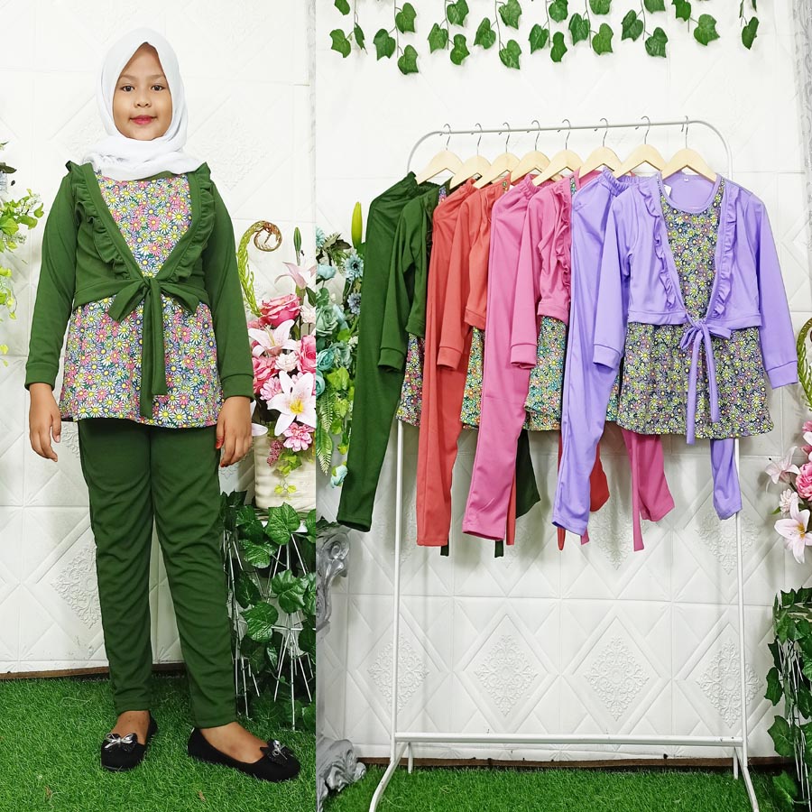 SETELAN CHIKA ANAK BAJU ROMPI DAN CELANA 6-12tahun GL FASHION