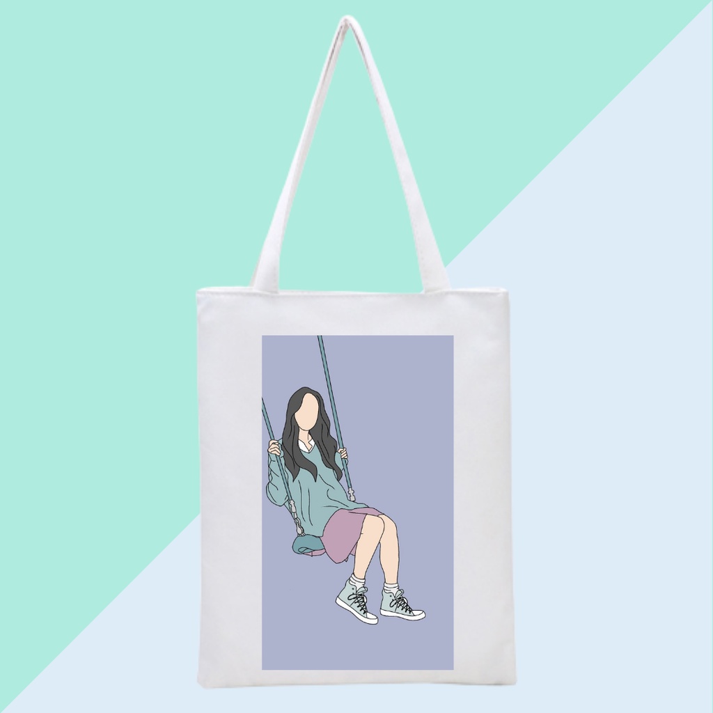 PART A400 Korean Boy &amp; Girl New totebag tas tote fashion wanita hampers aesthetic printing (resleting) drill premium (A400) || kiiyoomii ||