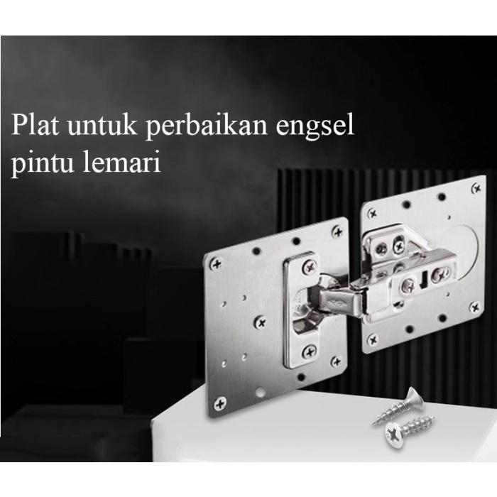 Plat Engsel Perbaikan Jendela / Pintu Lemari Bahan Stainless Steel Tahan Karat