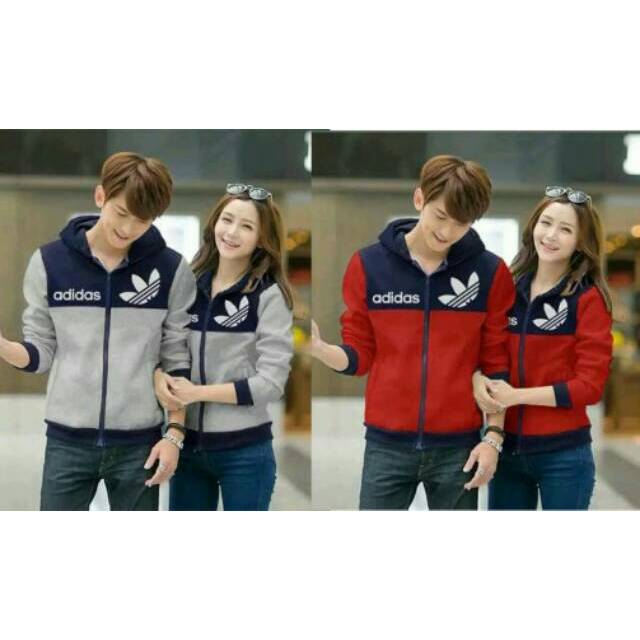 Jaket couple adidas - baju pasangan - pasangan
