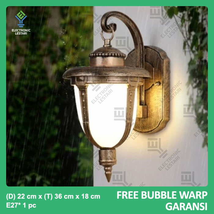 Lampu Dinding Outdoor Klasik Antik Hias Bulat Bulat