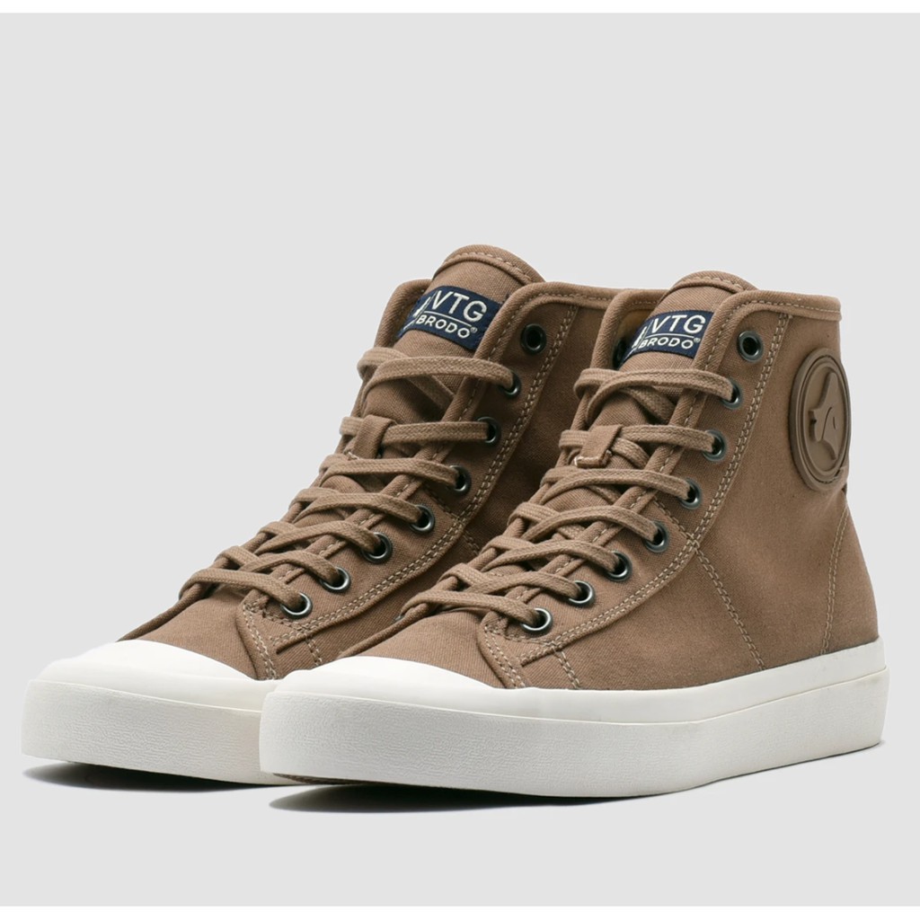 Sepatu Brodo Vintage/Vantage V2 Hi (Mocha/Navy/Fullblack/Teracota/Natural White/Black White/Camel/Olive)-Mocha