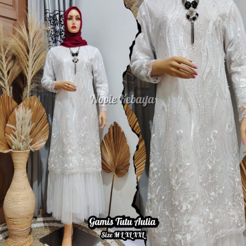 gamis pesta putih gamis tutu gamis tule gamis brokat gamis kondangan gamis terbaru gamis hijab