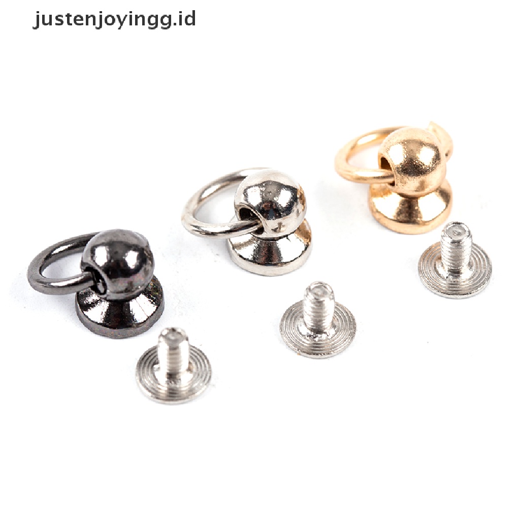 10pcs Kancing Rivet Bentuk O Bahan Metal Ukuran 8mm Untuk Tas / Handphone